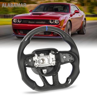 ALABAMAR พวงมาลัยคาร์บอนไฟเบอร์เปลี่ยนหนังพรุนสำหรับ Dodge Challenger Charger SRT HELLCAT 2015-2022