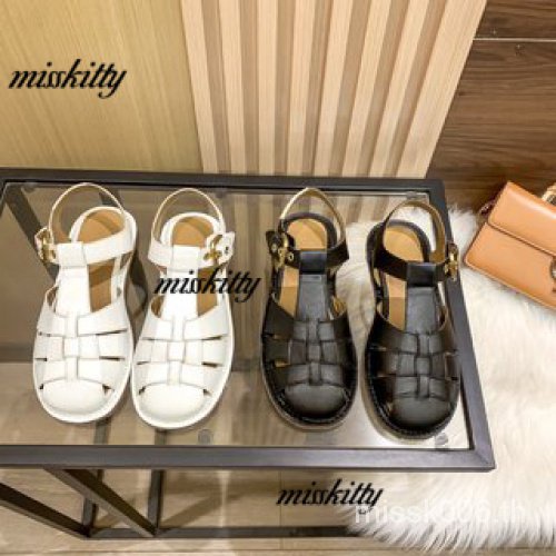 Marni0524 รองเท้าแตะ ส้นแบน แบบกลวง สําหรับผู้หญิง