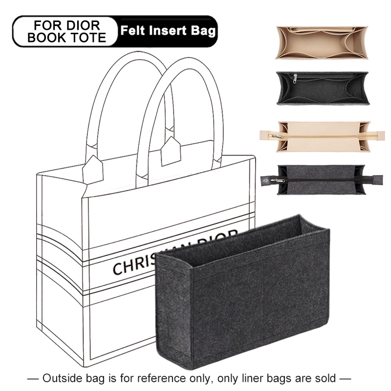 SENSES// Felt Cloth Storage Bag Fit For BOOK TOTE Bag ONTHEGO Handbag Shaper Purse Organizer Insert with Zipper zHZQ