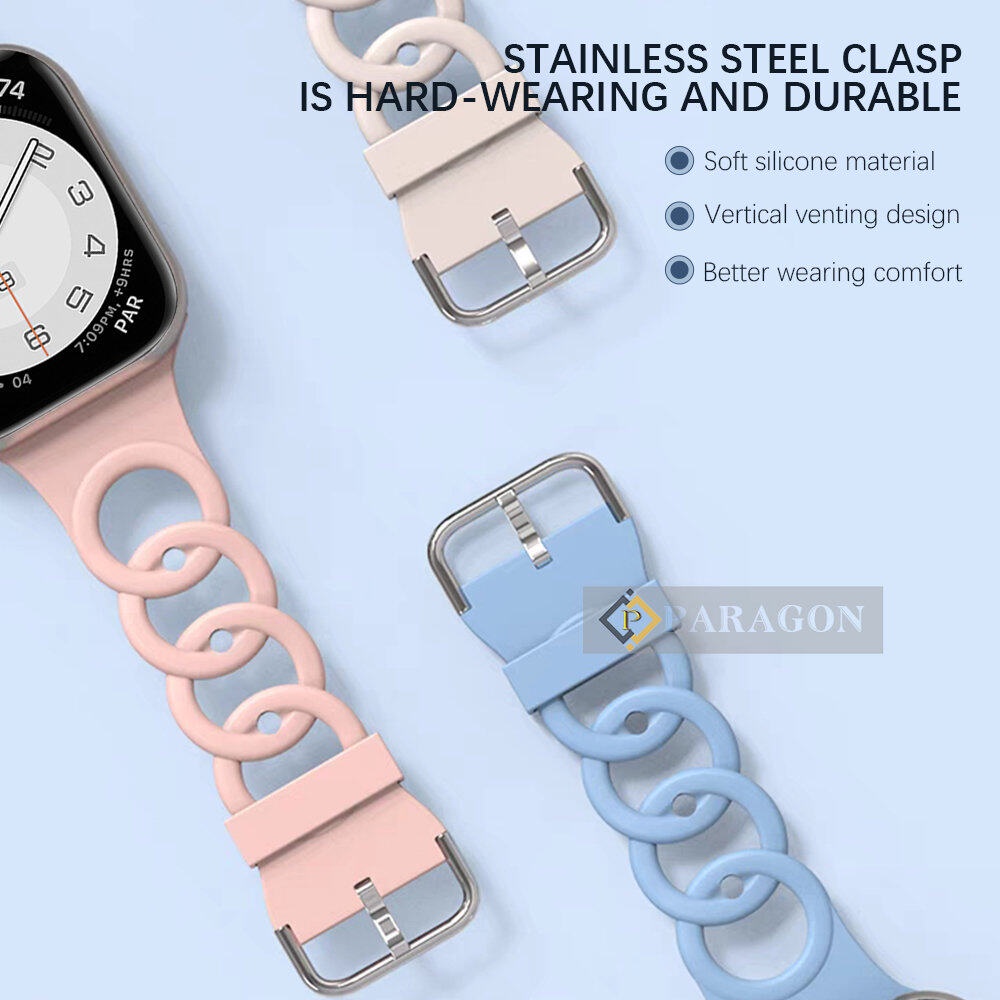 สายนาฬิกาข้อมือซิลิโคน แบบเปลี่ยน สําหรับ Apple watch series 8 7 6 ultra se 49 มม. 45 มม. 44 มม. i watch 5 4 3 2 1 41 มม. 42 มม. 38 มม. 40 มม.
