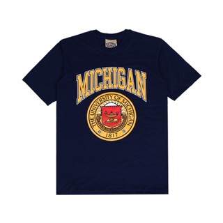 【ใหม่】 S-5XLเสื้อยืด ลาย Michigan UNIVERSITY NUTMEG สไตล์วินเทจ