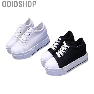 Ooidshop Canvas Shoes Breathable 2in Platform Low Top Wear Resistant Casual Shoes for Students