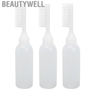 Beautywell Hair Brush Applicator Bottle  PE Empty Root Comb Applicator Bottle White Coloring Dyeing  for Salon