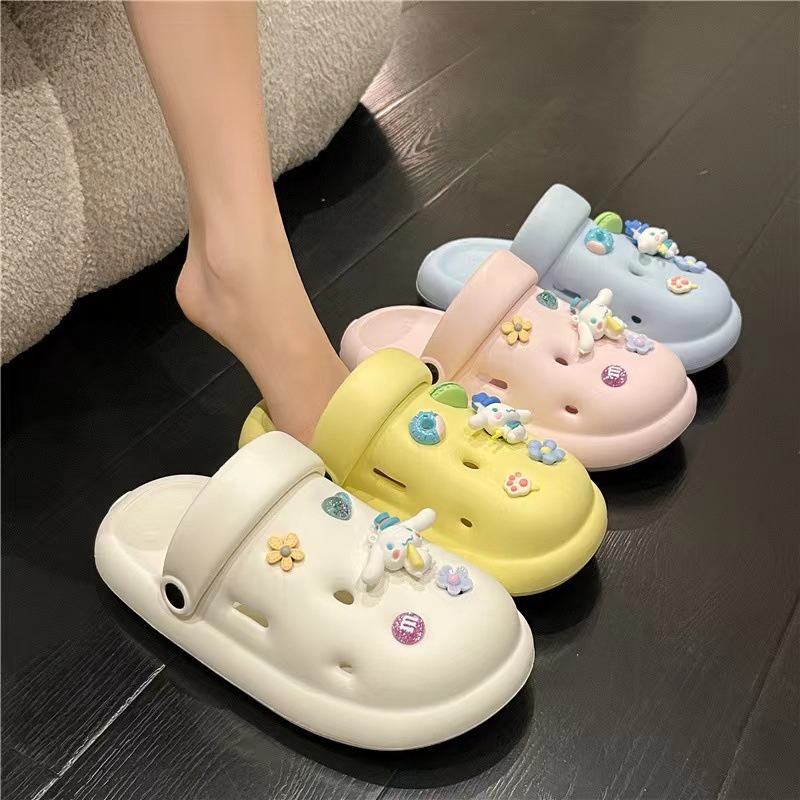 Flat Sandals 89 บาท รองเท้าผู้หญิงลายการ์ตูนน่ารักพร้อมแท่นกันลื่นนุ่ม รองเท้าแตะผู้หญิง 3 ซม. 36-41 Women Shoes