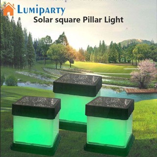 Lumiparty โคมไฟ Led ทรงสี่เหลี่ยม พลังงานแสงอาทิตย์ กันน้ํา สําหรับตกแต่งสวน รั้ว กลางแจ้ง 2 ชิ้น