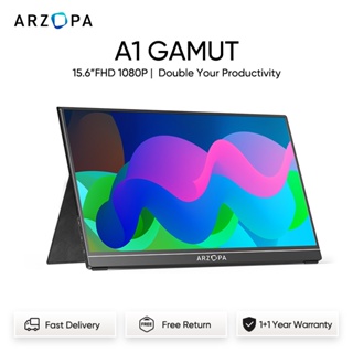 Arzopa หน้าจอมอนิเตอร์ 15.6 นิ้ว FHD 1080P IPS USB-C Mini-HDMI External Second Screen สําหรับ Mac Laptop PC Android Switch Xbox PS4/5