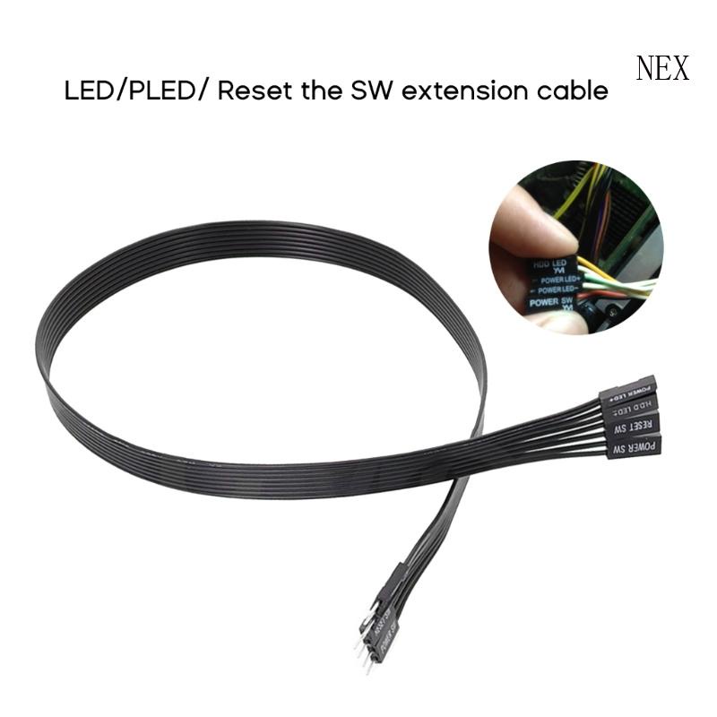 Nex สายเคเบิลต่อขยายพาวเวอร์ SW 20/30/50/100 ซม. เมนบอร์ด สวิตช์ ฮาร์ดดิสก์ LED รีเซ็ต Extender Line