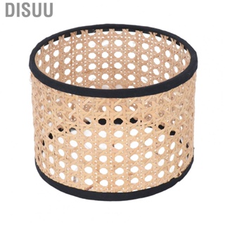 Disuu Rattan Lampshade Rattan Woven Lamp Shade Hex Polygon Shape Fine Wrapping Replacement Safety for E27 for Pendant Light