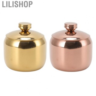 Lilishop Stainless Steel Seasoning Container Round Shape Stainless Steel Condiment Container  Grade with Lid for Home Kitchen for