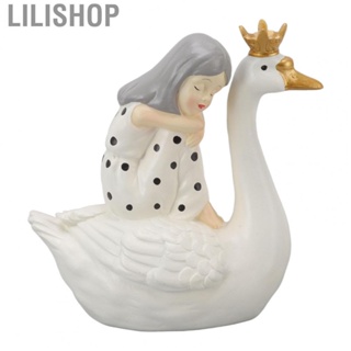 Lilishop Swan Girl Resin Ornament Exquisite Cute Stable Desktop Ornament for Home Bedroom Living Room Decoration hot
