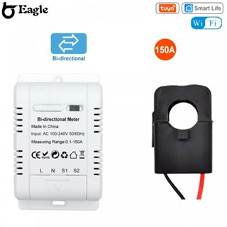 ⭐READY STOCK ⭐Tuya Smart Bi Directional WiFi Energy Meter 150A Clamp Current SensorTransformer