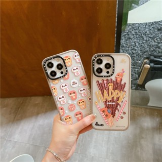 Casetify เคสโทรศัพท์มือถือ ซิลิโคนนิ่ม กันกระแทก ลายการ์ตูนช็อคโกแลตบาร์ แมวแห้ง ดอกกุหลาบน่ารัก สําหรับ iPhone 14 Pro Max 11 12 13 Pro Max