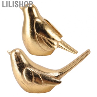 Lilishop Resin Bird Statue  Smooth Gold Bird Statues Home Decor  for Living Room for Bathroom