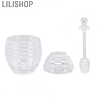 Lilishop Bee Shaped Honey Pot Nontoxic  Grade Transparent Honey Pot For Office