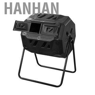 Hanhan 42 Gallon Compost Bin Rotatable Black Compost Container for Outdoor Garden Yard Supplies