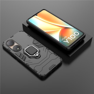 เคสแข็ง พร้อมแหวนแม่เหล็ก กันกระแทก สําหรับ VIVO Y100 VIVOY100 Y 100