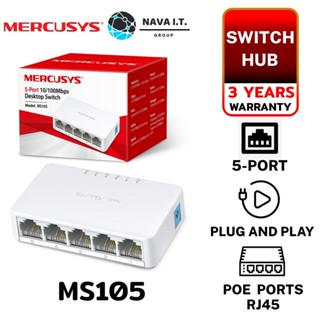 COINSคืน15%⚡FB9JMZV6⚡ MERCUSYS MS105 5-PORT 10/100MBPS DESKTOP SWITCH ประกัน 3ปี