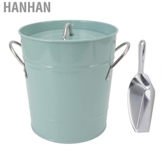 Hanhan Ice Bucket Blue Round Bar Ice Bucket Handle Design Lightweight Safe for  for Party