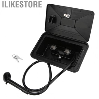 Ilikestore RV Outdoor Shower  Black Exterior Shower Box Kit with 2 Keys for Caravan for Motorhome for Camper