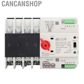 Cancanshop Dual Power Automatic Transfer Switch  ATS Automatic Changeover Switch 50 60Hz Timing PC Silver  for Factory