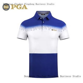 เสื้อยืดแขนสั้น PGA ดูดซับความชื้น แบบแห้งเร็ว เหมาะกับใส่เล่นกอล์ฟ สําหรับผู้ชาย 2023