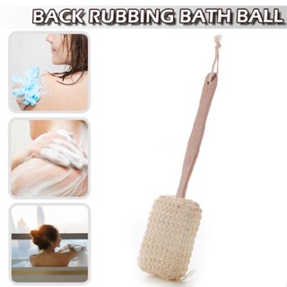 New Long Handled Wooden Loofah Back Scrubber Spa Body Sponge Shower Bath Sisal