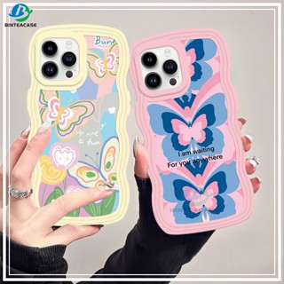 เคสโทรศัพท์มือถือ TPU ขอบผีเสื้อ หลากสี สําหรับ Samsung A14 A04 A04E M23 A13 A03S A53 A73 A33 A02 A50S A30S A23 A22 A21S A12 A02S A11 A51 A10 A30 A52 A52S M12 A71 A53 A32