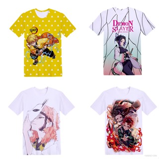 เสื้อยืดแขนสั้นลําลอง พิมพ์ลายอนิเมะ Demon Slayer Shinobu Agatsuma 3 แฟชั่นยอดนิยม สําหรับผู้ชาย และผู้หญิง