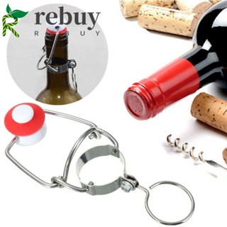 REBUY Convenient Sealed Cover Ring-pull Red Wine Stopper Bottle Cap Home Supplies Fashion Design Stopper Root Steel Wine Storage Flip Top Stopper Swing Cap/Multicolor