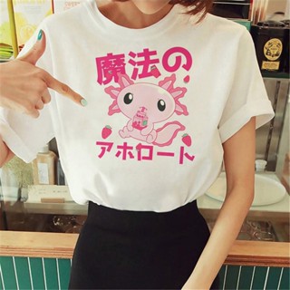 Axolotl เสื้อยืด พิมพ์ลายกราฟฟิคมังงะตลก สําหรับผู้หญิง y2k