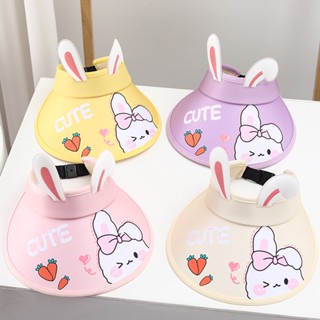 หมวกบังแดด ทรงบักเก็ต ลายการ์ตูนกระต่ายหูยาว ขนาดใหญ่ สําหรับเด็ก