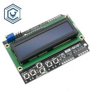 โล่คีย์บอร์ด LCD1602 1602 สําหรับ Arduino ATMEGA328 ATMEGA2560 Raspberry PI UNO หน้าจอสีฟ้า