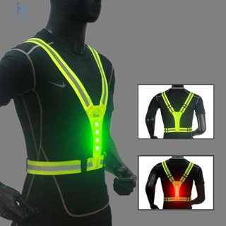 เสื้อกั๊กสะท้อนแสง LED เพื่อความปลอดภัย สําหรับวิ่งกลางคืน ขี่จักรยาน UK [Norton.th]