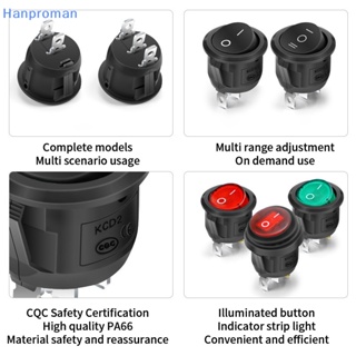 Hanproman&gt; สวิตช์โยกเรือ กันน้ํา 6A 250V 20 มม. 2/3 ฟุต 2/3 เกียร์ คุณภาพสูง