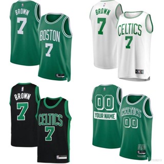 เสื้อกีฬาแขนกุด ลายทีม NBA Jersey Boston Celtics No.7 สีน้ําตาล สไตล์คลาสสิก พลัสไซซ์ 2022