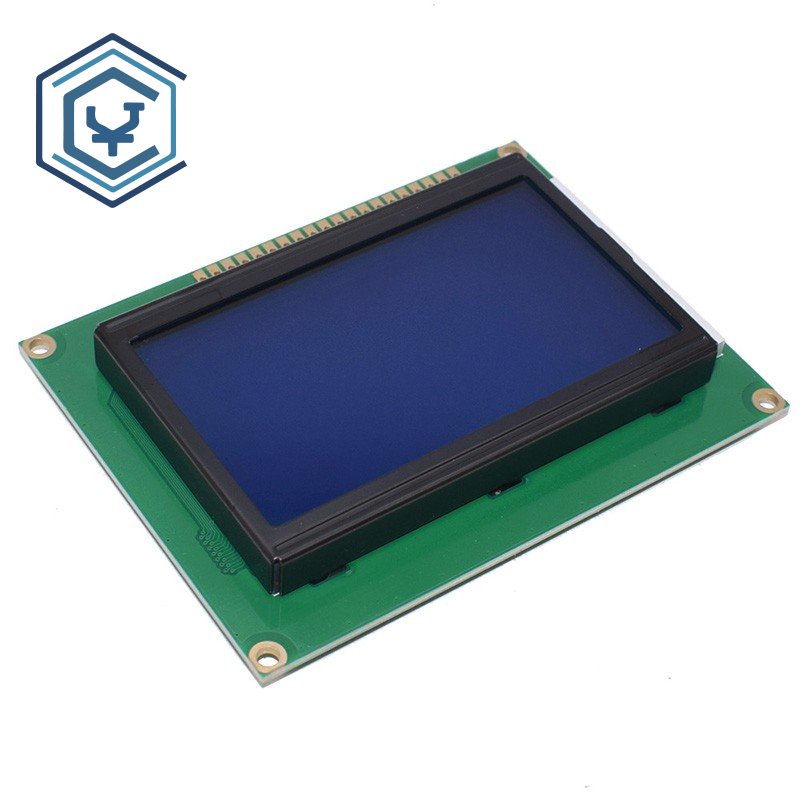 128*64 DOTS โมดูล LCD 5V หน้าจอสีฟ้า 12864 ไฟแบ็คไลท์ LCD ST7920 พอร์ตขนาน LCD12864