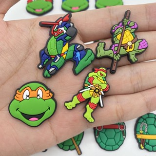 การ์ตูนนินจาเต่า Jibbitz อะนิเมะ Jibbits สําหรับ Croc Pins Hero Shoe Charms Ninja Turtles Jibits Crocks สําหรับผู้ชาย อุปกรณ์เสริมตกแต่งรองเท้า