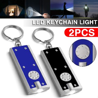 2x LED Keychain Light Bright Flashlight Keyring Camping Mini Pocket Torch