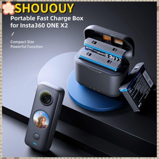 SHOUOUY กล่องเก็บแบตเตอรี่ แบบชาร์จเร็ว สําหรับ Insta360 ONE X2