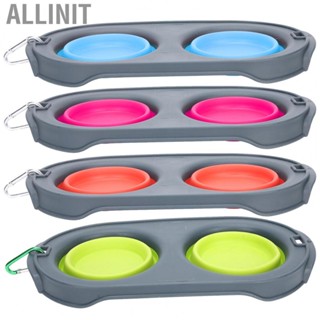 Allinit Portable Pet Dog  Foldable  Bowl Travel Silica Gel Water Dish Set