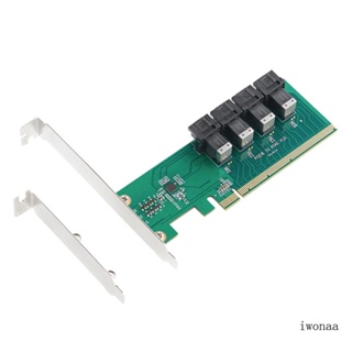 Iwo ชุดอะแดปเตอร์ขยาย PCI-E 16X เป็น Four U 2 SFF-8639 SFF-8643 NVME PCIe SSD