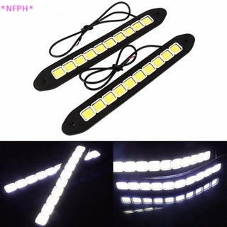 Nfph&gt; ใหม่ แถบไฟตัดหมอก DRL COB Led 10 ดวง 12V กันน้ํา สําหรับติดรถยนต์ 1 ชิ้น