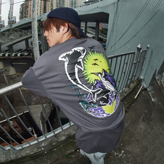 รองเท้าสเก็ต Polar Skate Co Mt. เสื้อยืดแขนยาว พิมพ์ลายภูเขาไฟฟูจิ LS แฟชั่นคู่รัก