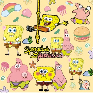 สติกเกอร์ ลายการ์ตูน Spongebob SquarePants น่ารัก สําหรับตกแต่งรถยนต์ รถจักรยานยนต์ไฟฟ้า