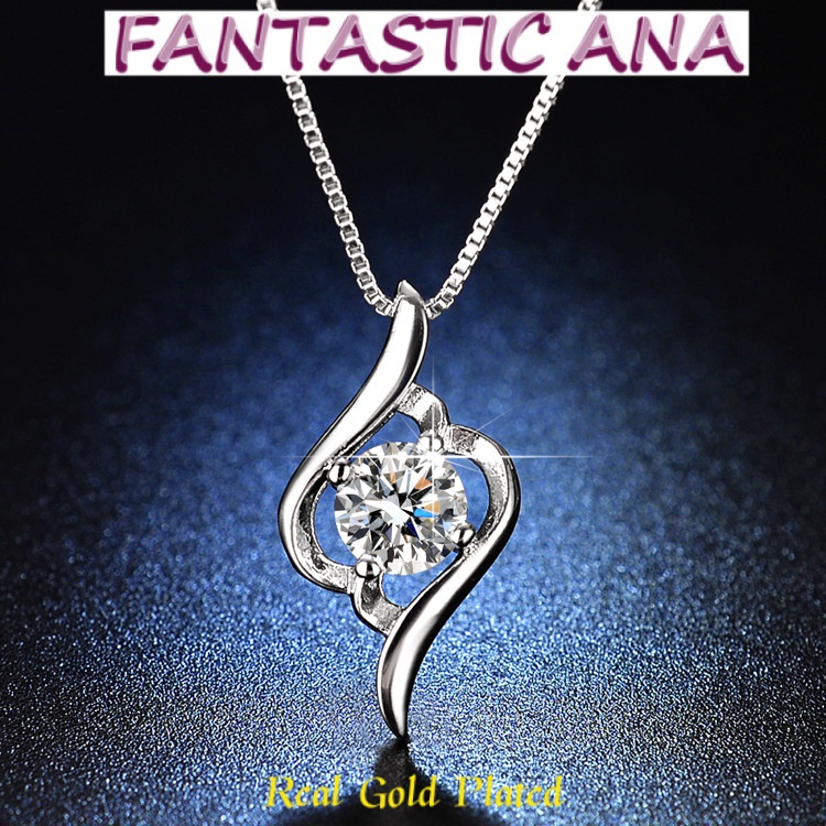 Sparking เลียนแบบ Moissanite สร้อยคอหญิง Simple Clavicle Chain Moissanite จี้