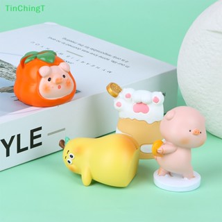 [TinChingT] ตุ๊กตาเรซิ่น รูปการ์ตูนหมูน่ารัก สําหรับตกแต่งรถยนต์ [ใหม่]