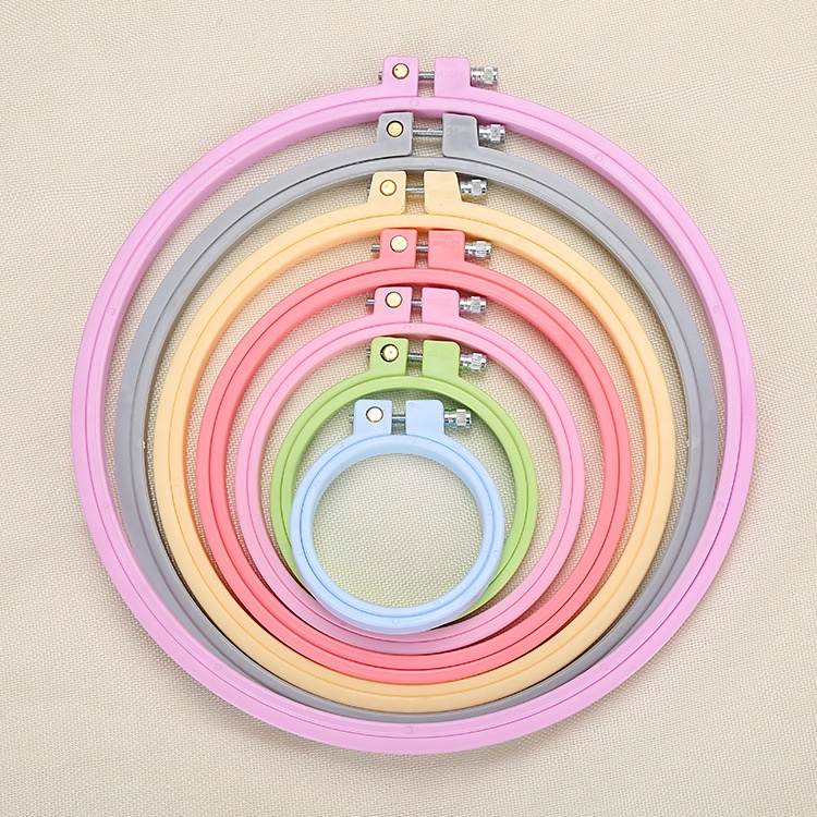 สะดึงปักครอสติช กรอบพลาสติก Abs ปักลายดอกไม้ สีแคนดี้ สําหรับเย็บปักถักร้อย DIY 1 ชิ้น