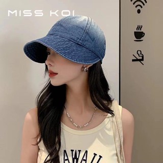 Misskoi [พร้อมส่ง] หมวกปีกกว้าง ผ้ายีน กันแดด ไล่โทนสี สไตล์เกาหลี แฟชั่นฤดูใบไม้ผลิ ฤดูร้อน สําหรับผู้หญิง