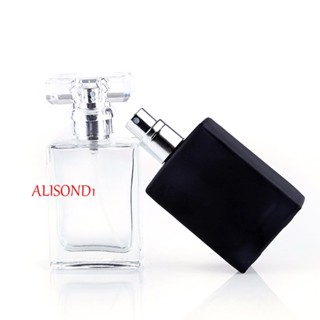 ALISOND1 ขวดน้ําหอมคริสตัลใส ทรงสี่เหลี่ยม ขนาด 30 มล. 50 มล. แบบเติมได้ สําหรับเดินทาง