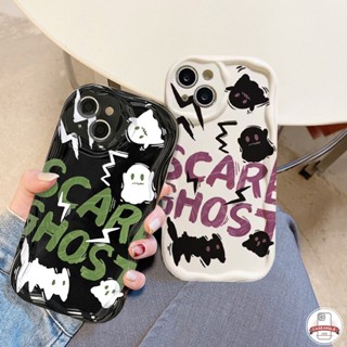 เคสโทรศัพท์มือถือนิ่ม ขอบโค้ง ลายการ์ตูนแมวน่ารัก Doodle Ghost 3D สําหรับ Realme C25Y C25 C15 C30 C25s C21Y C21 C20 C17 C20A C12 C3 C2 C1 C11 C35 C33 C55 5s 6i 9i 5i 5 7i C31